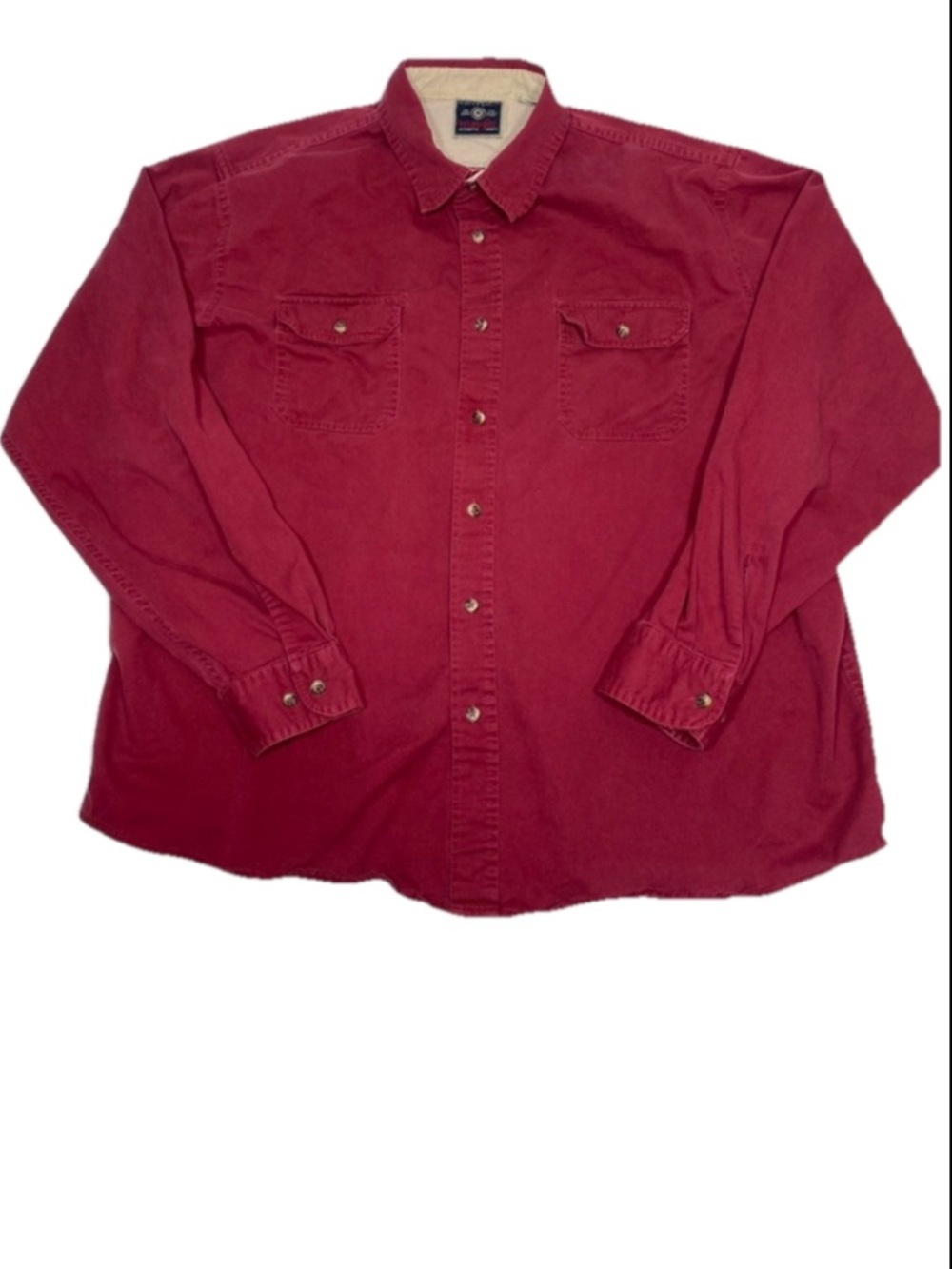 Wrangler Men’s Red Button-Up Long Sleeve Shirt Red Size XXL